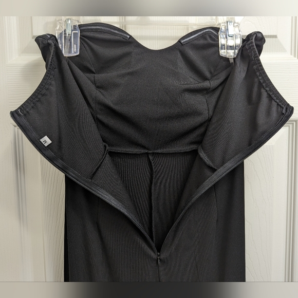 Formal Strapless Long Evening Party Dress with Front Split - Picture 7 of 8